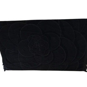 Chanel Camellia Blanket Large Towel Black